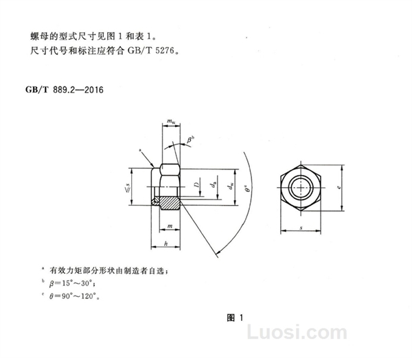 GB/T 889.2-2016 1型非金属嵌件六角锁紧螺母 细牙